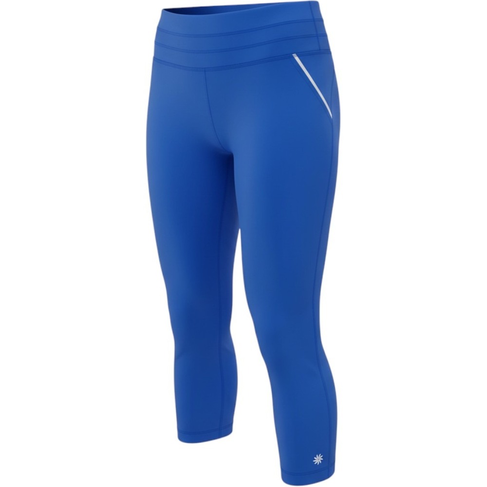Athleta Capri Leggings Womens XS Blue Excellent Mesh Reflective Running Pants